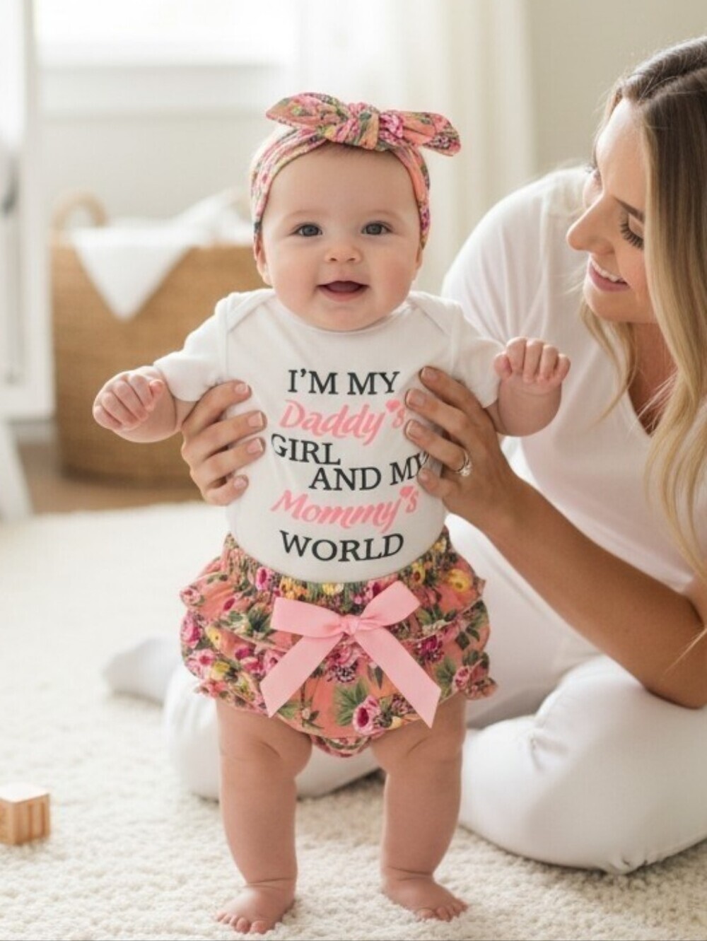 I'm My Daddy's Girl And My Mommy's World Baby Clothes Sets